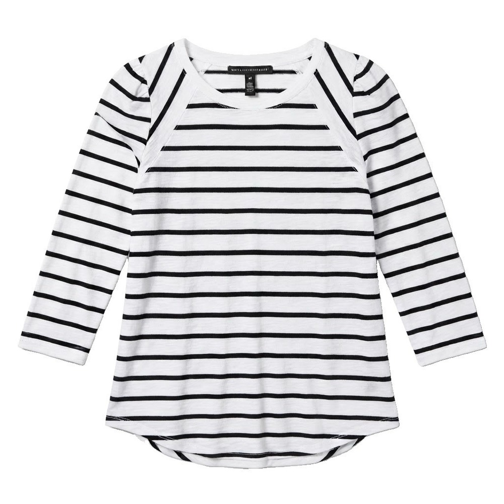 White House Black Market Women's Size XS Striped Long Sleeve Tee Top 3/4 Sleeve